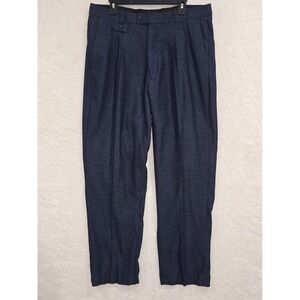 SilverSilk Men's Navy Blue Flat Front Dress Pants Size 38x32 Straight Leg